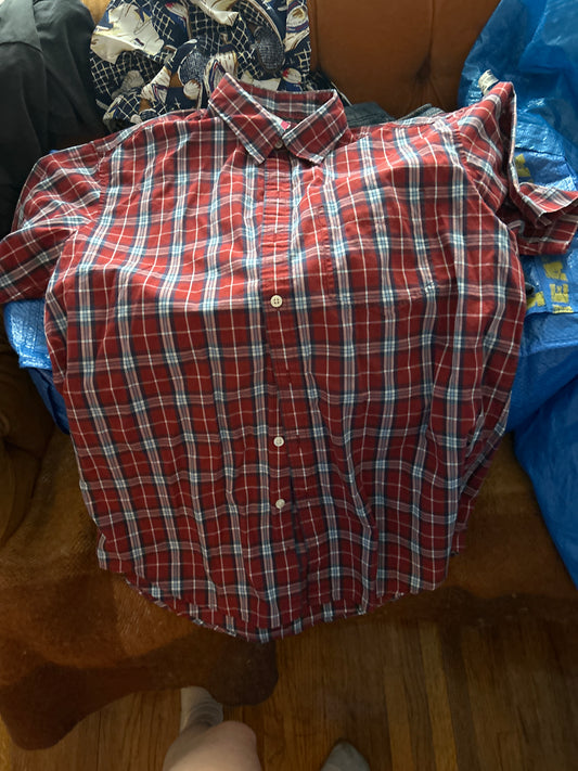 Arrow red blue plaid short sleeve