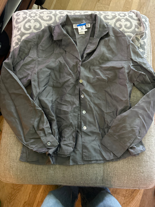 Dress barn gray silk button up