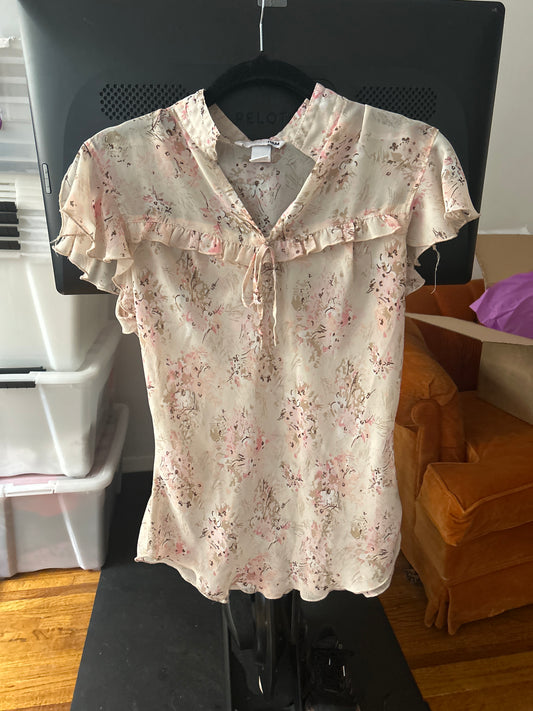 Y2K H&M sheer floral top