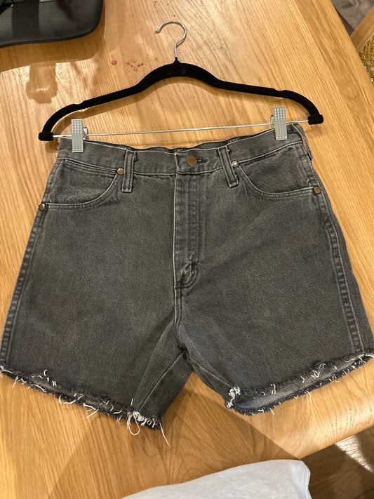 Wrangler dark grey cut off shorts
