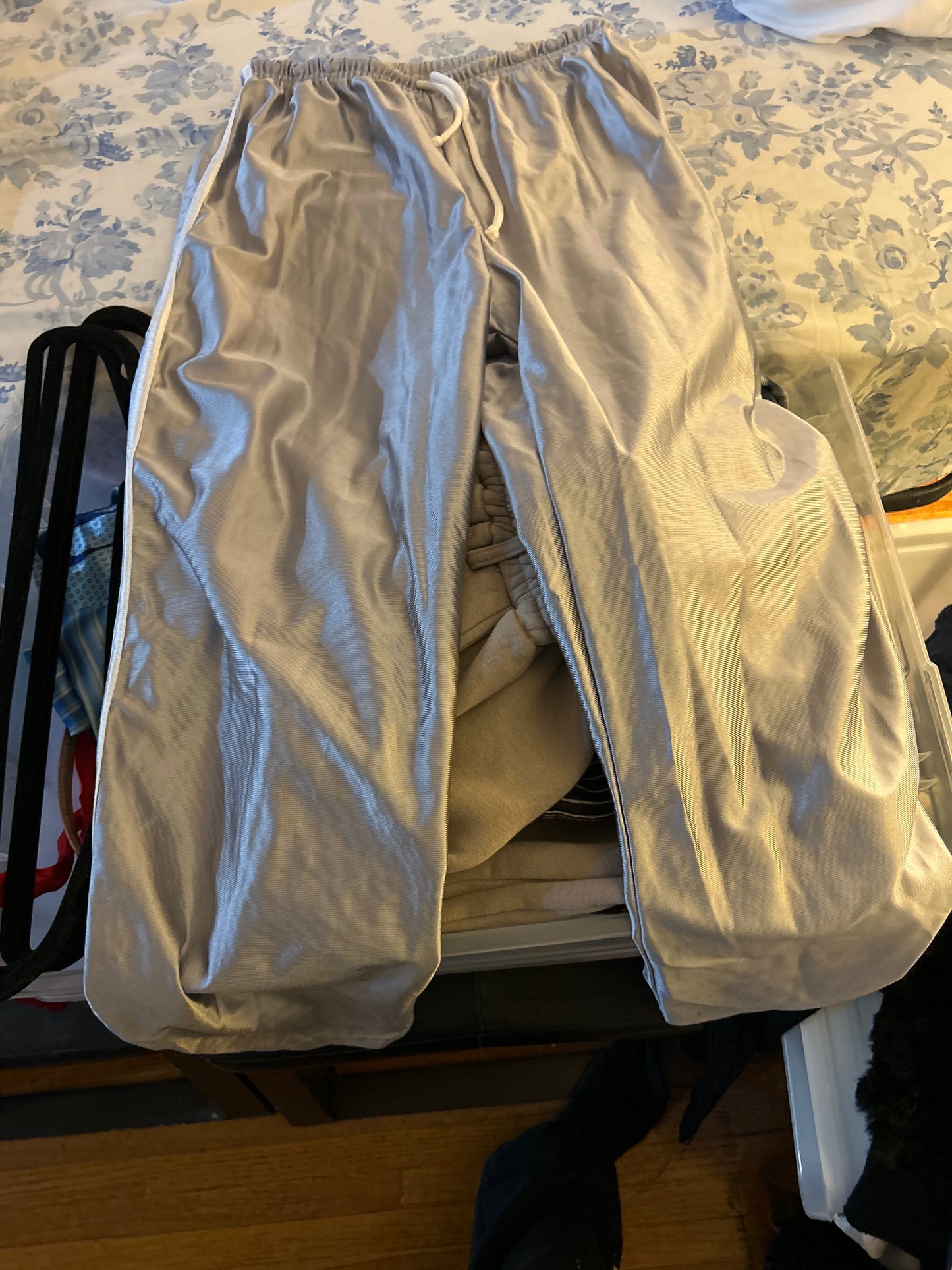 Silver track pants