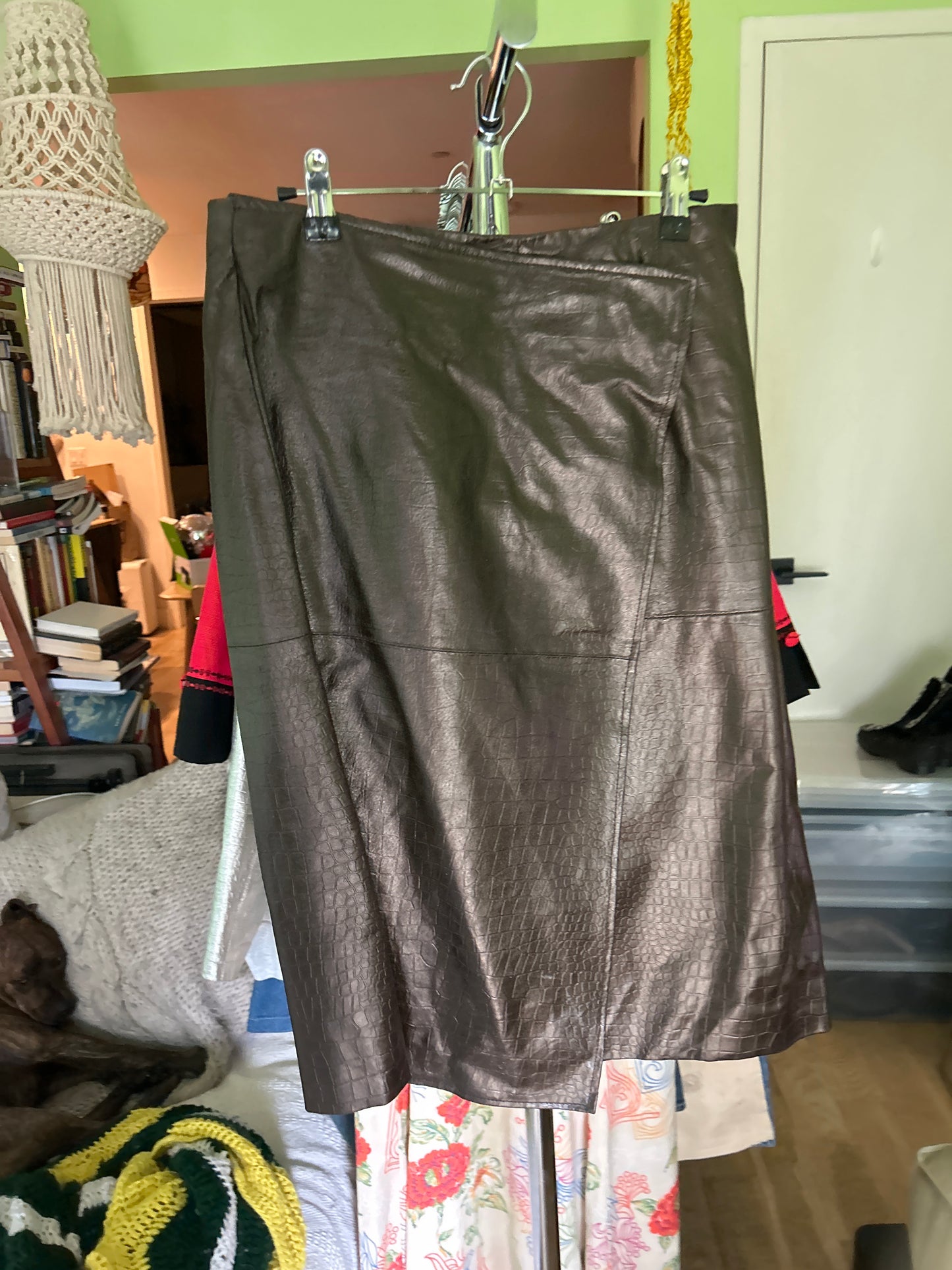 Brown snakeskin skirt