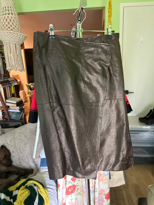 Brown snakeskin skirt