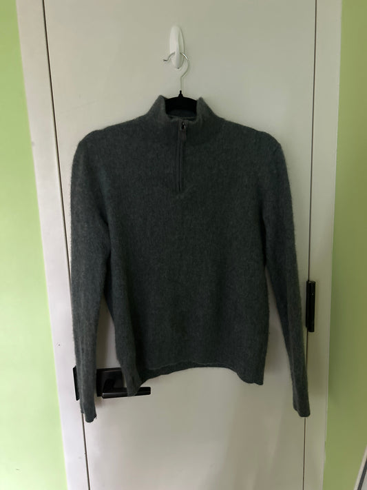 Gray cashmere half zip
