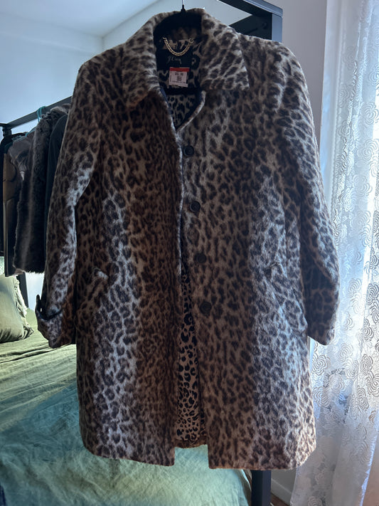 J crew animal print coat