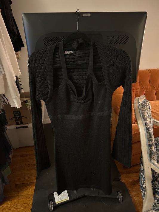 Morgan de Toi black knit sweater dress 0150BY