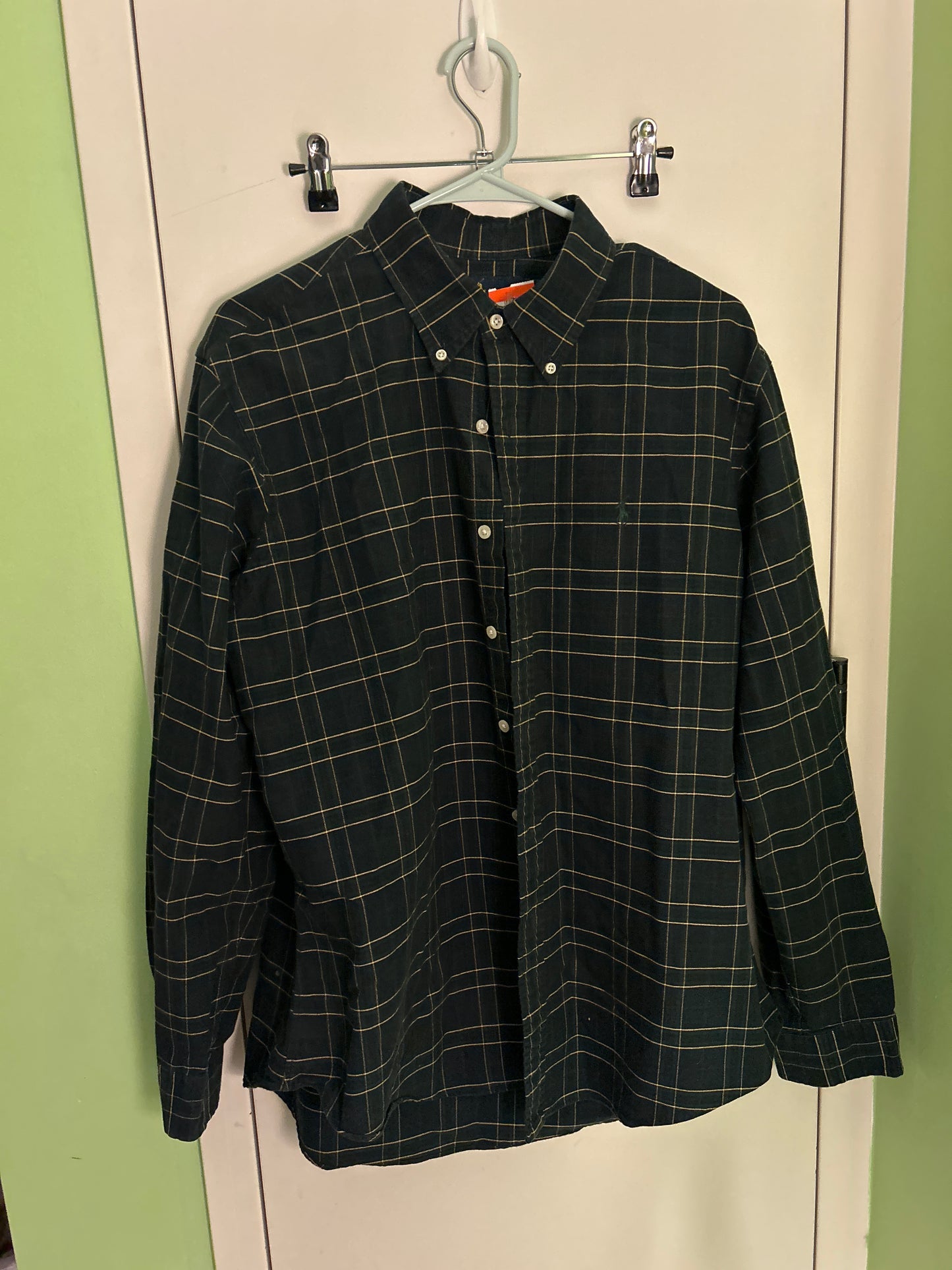 Ralph Lauren navy/green button up