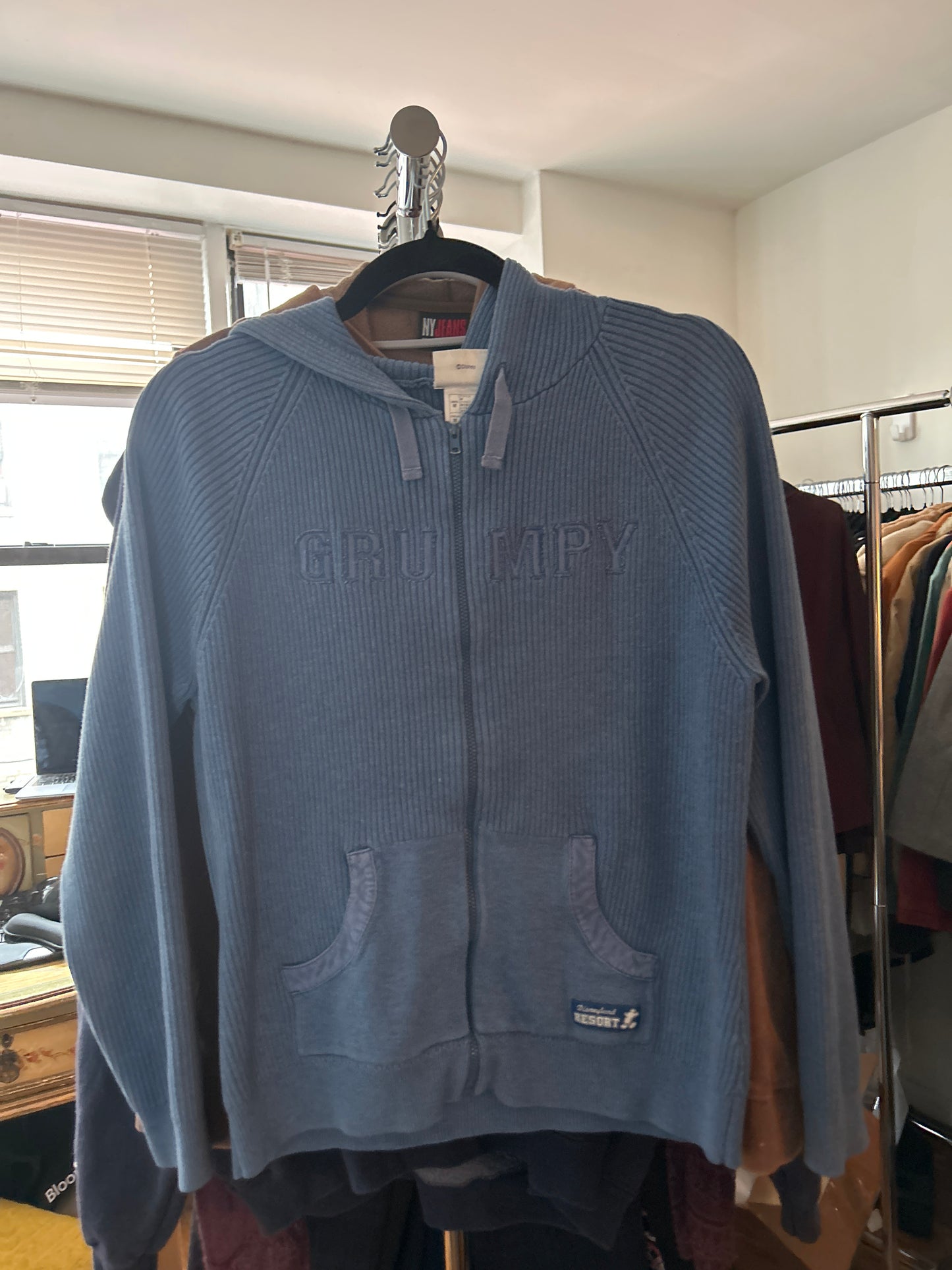 Disney grumpy blue zip up