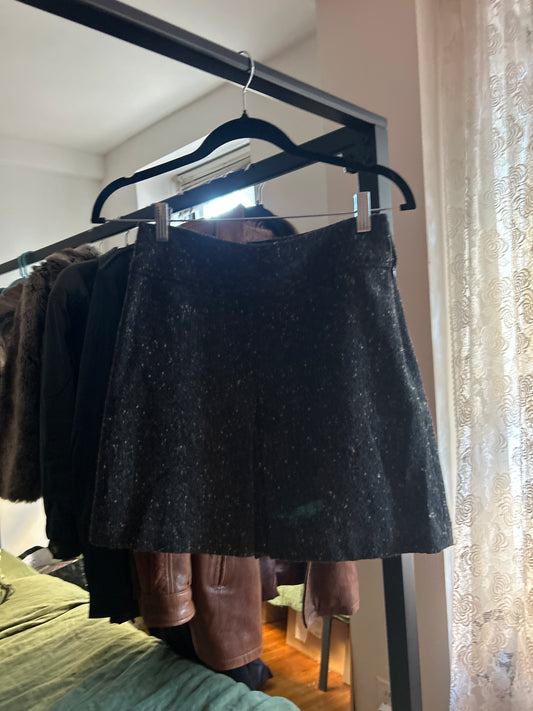 Grey wool mini skirt