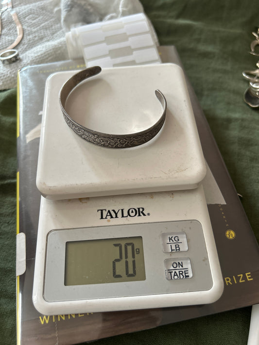Bird and floral engraved arm band 01507I