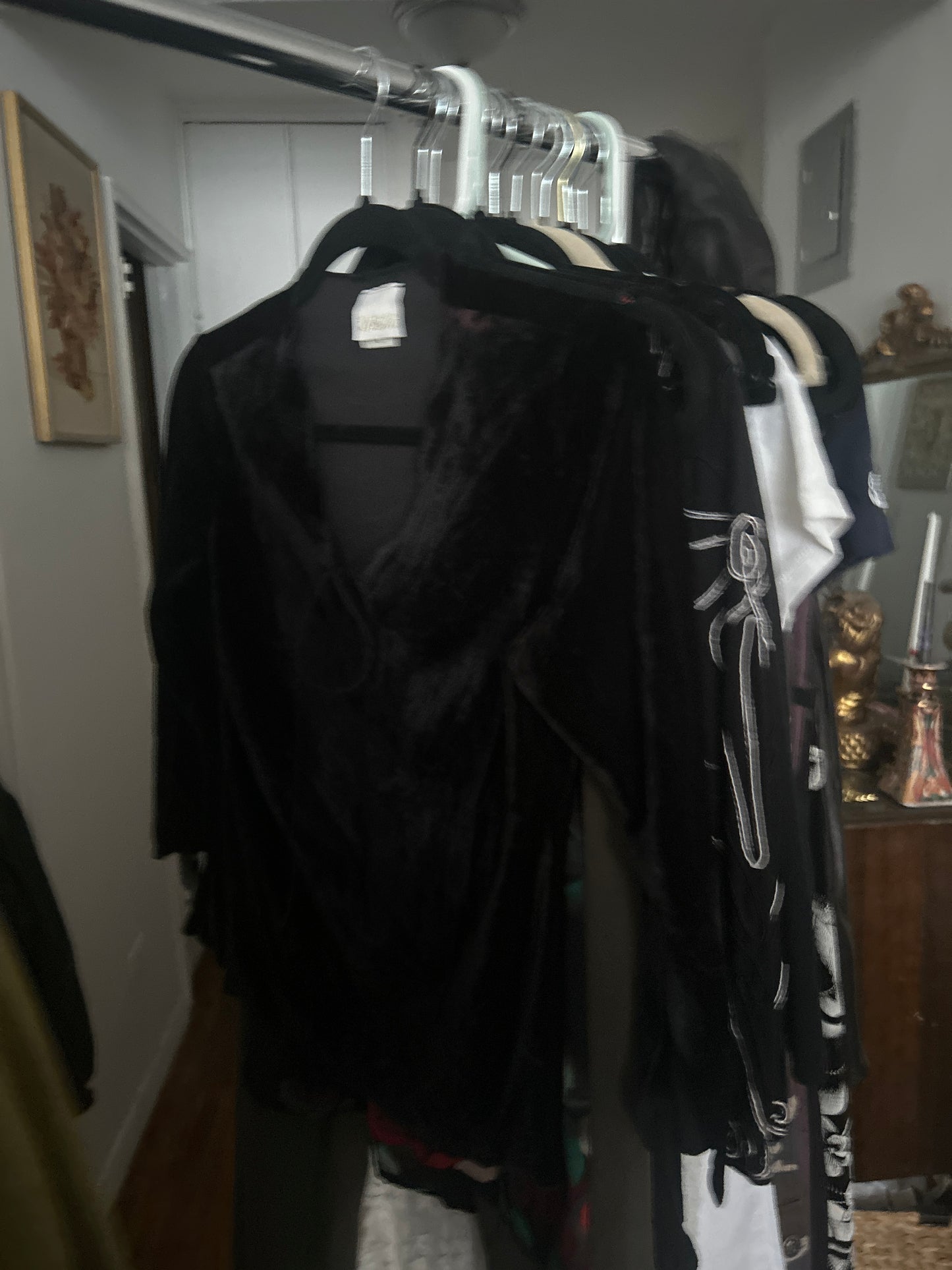D & R black velvet top