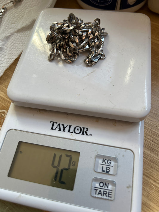 24inch sterling silver figaro chain 015036