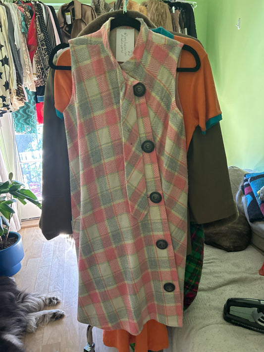 Plaid dress pink and grey
