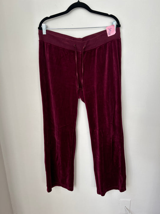 Dark red velour pants