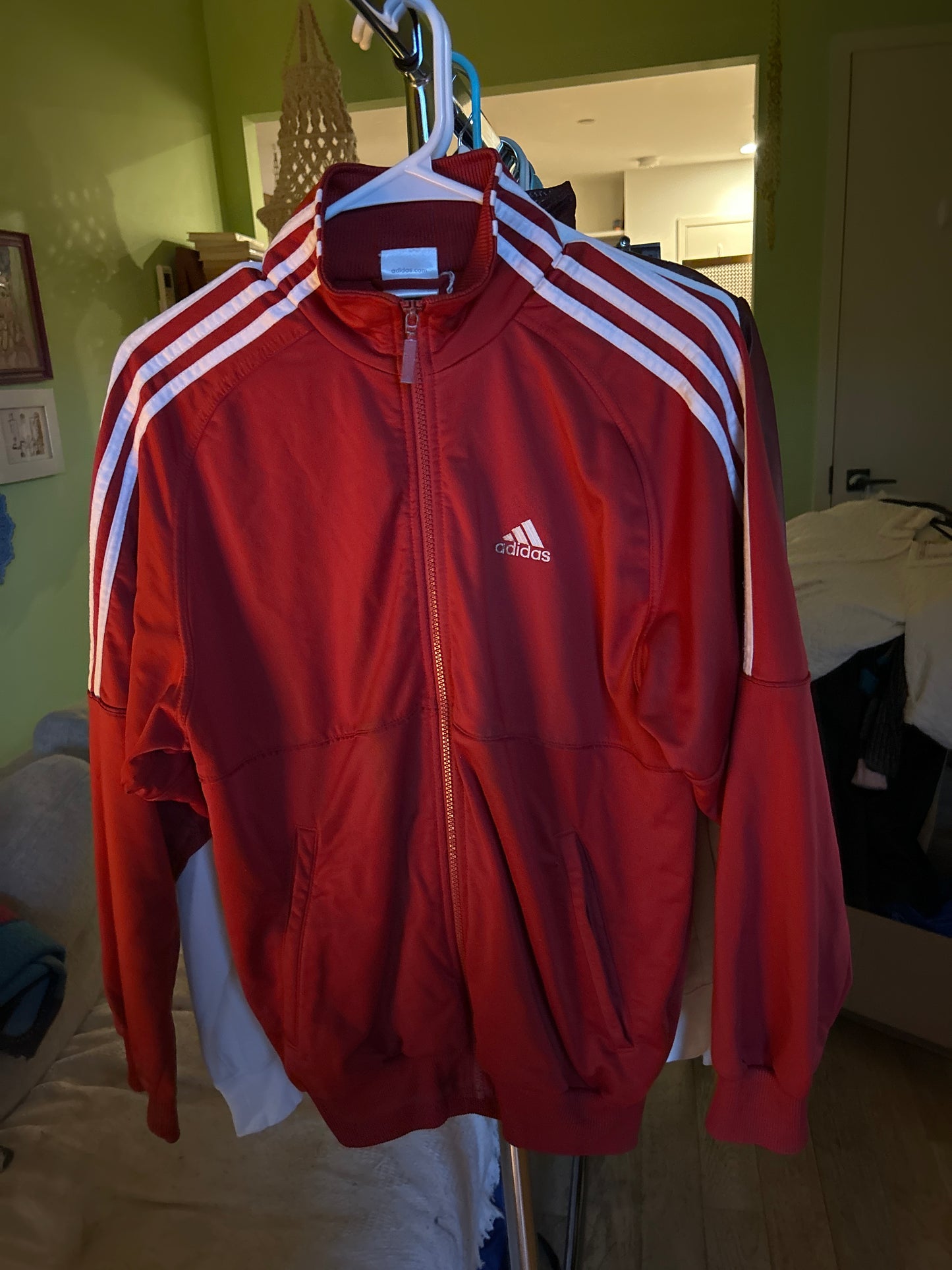 Red Adidas zip up