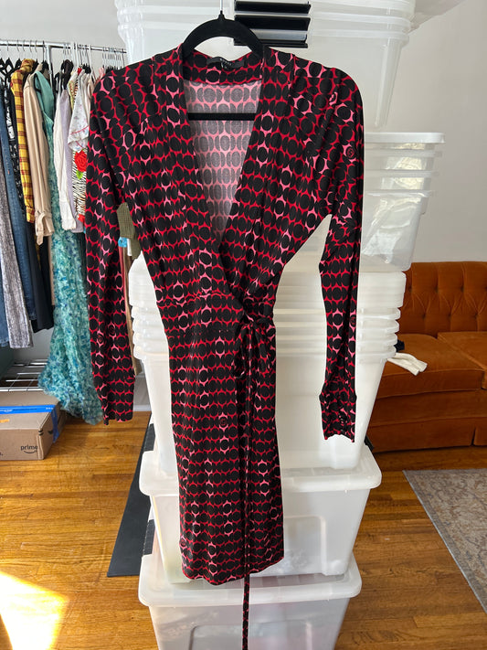 Gucci red and black wrap dress JM 314