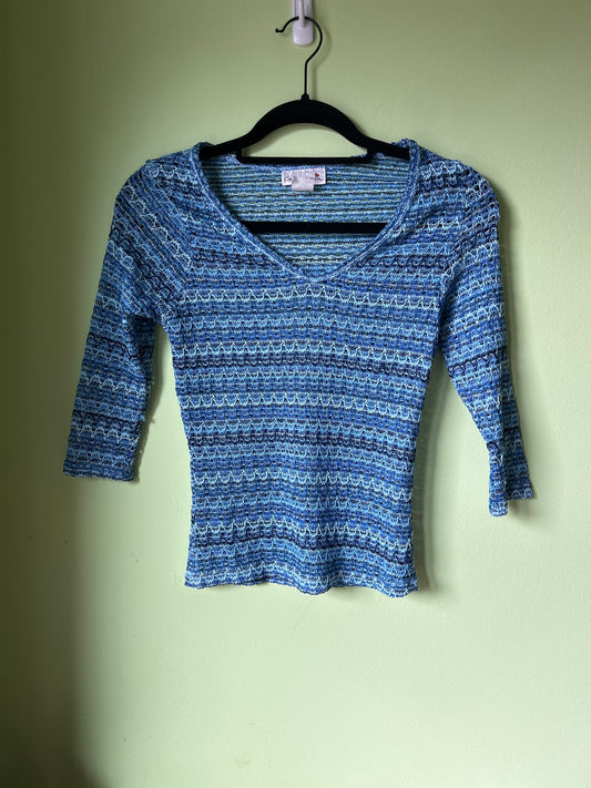 California blue knit top