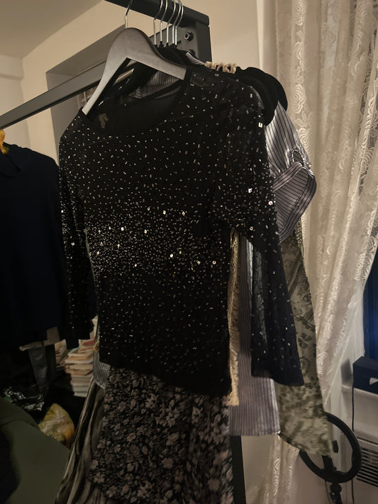 Sheer black beaded top