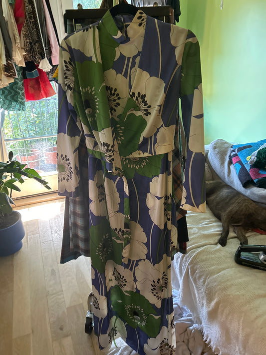 Purple and green dress