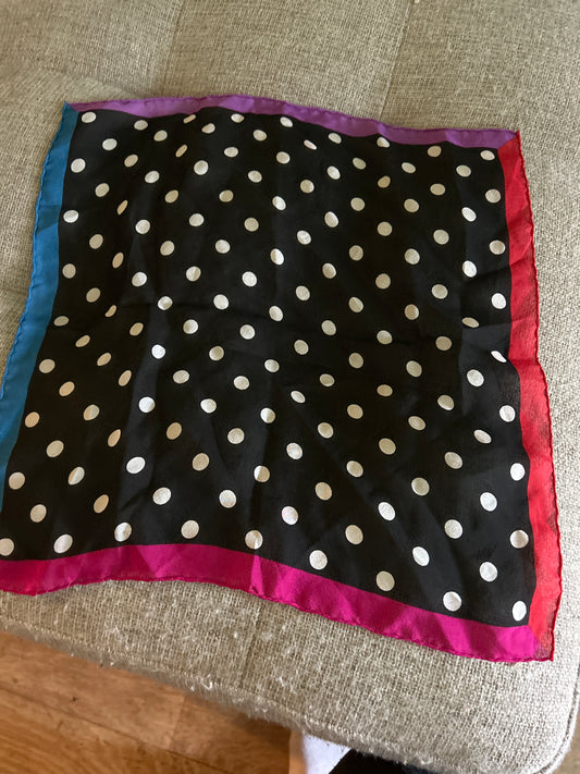 Black polka dot scarf