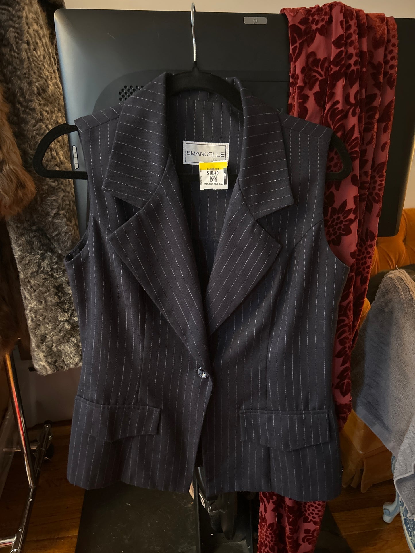 Emanuelle blue pinstripe vest