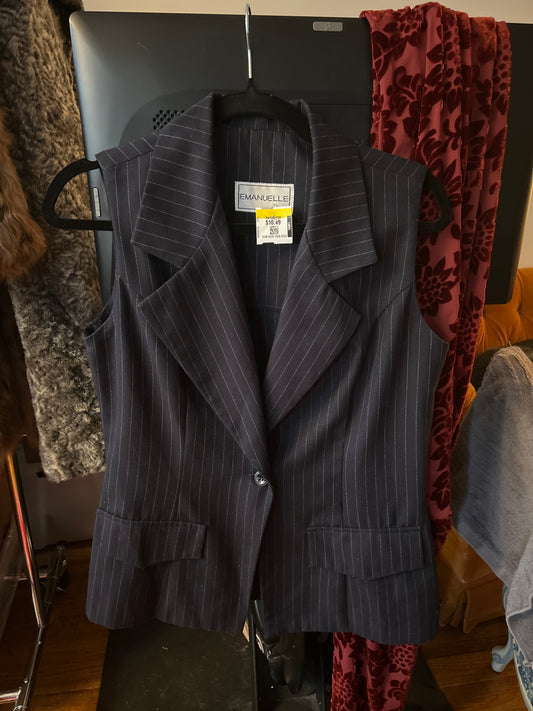 Emanuelle blue pinstripe vest