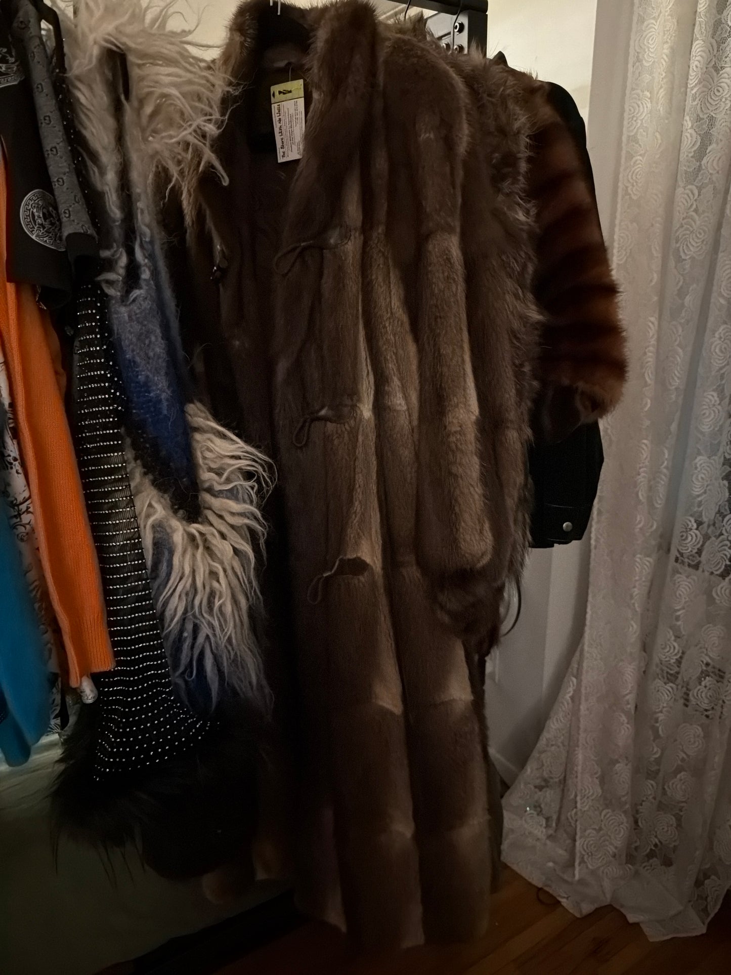 Fur coat with hood JM 10