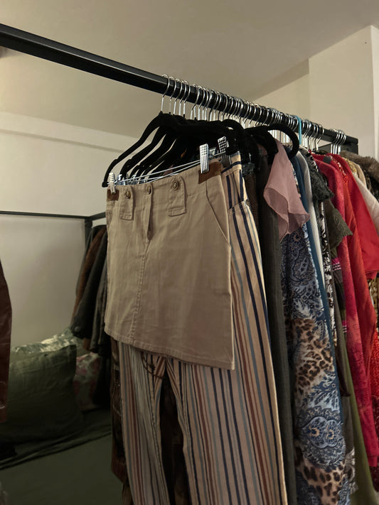 Khaki mini skirt
