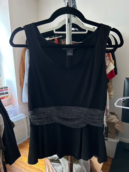 Jessica Howard black tank top with silver sash
