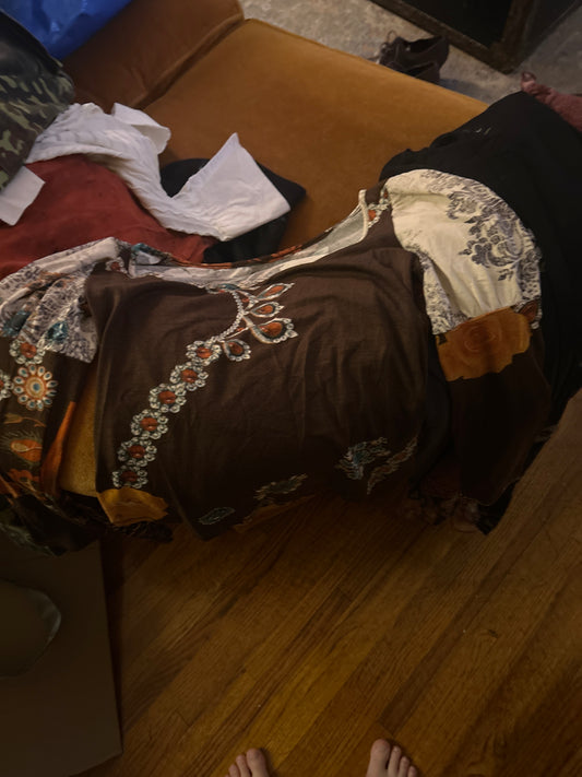 Brown graphic top