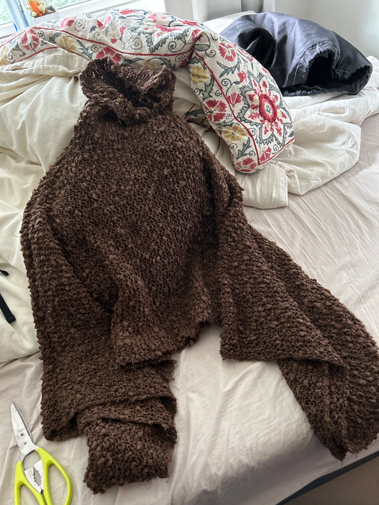 Brown hand knit sweater