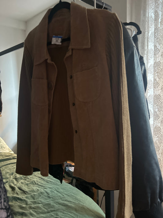 AMI suede knit zip up