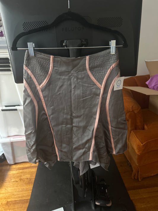 Bebe silver silk skirt