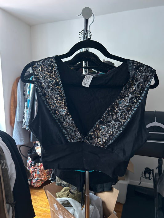 579 black bra top with glitter