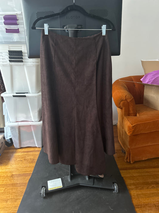 Cassis brown skirt asymmetric hem
