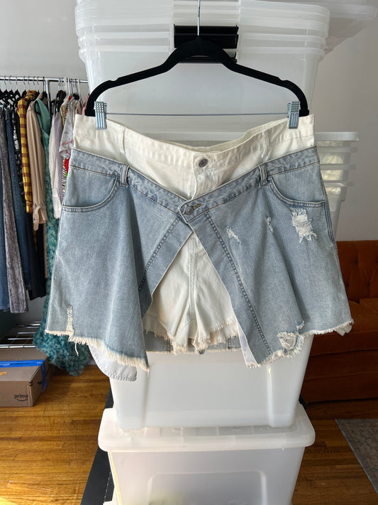 Denim skort white and blue JM 321