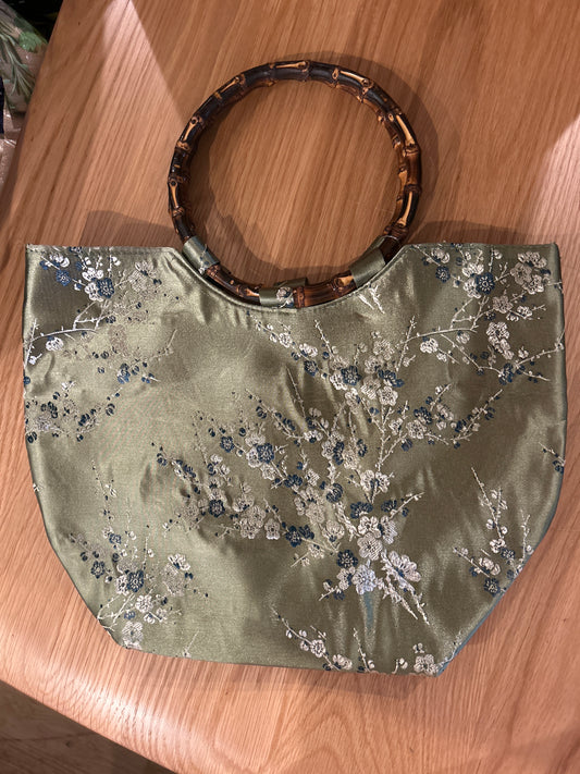 Green floral bag