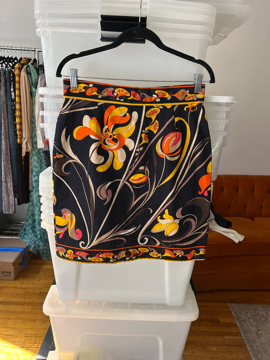 Pucci signature orange floral print skirt JM 306