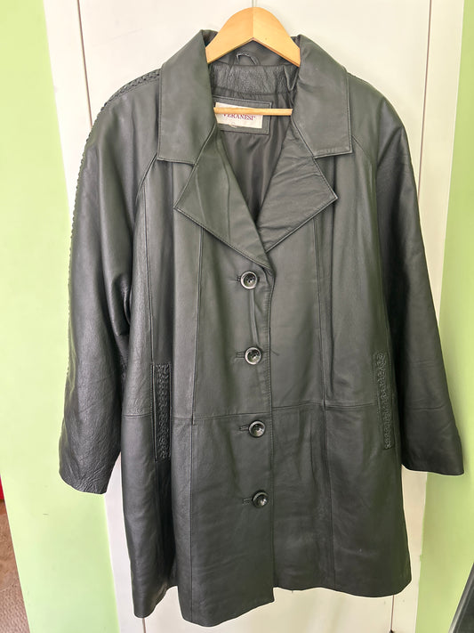 Veranesi leather jacket braided detail