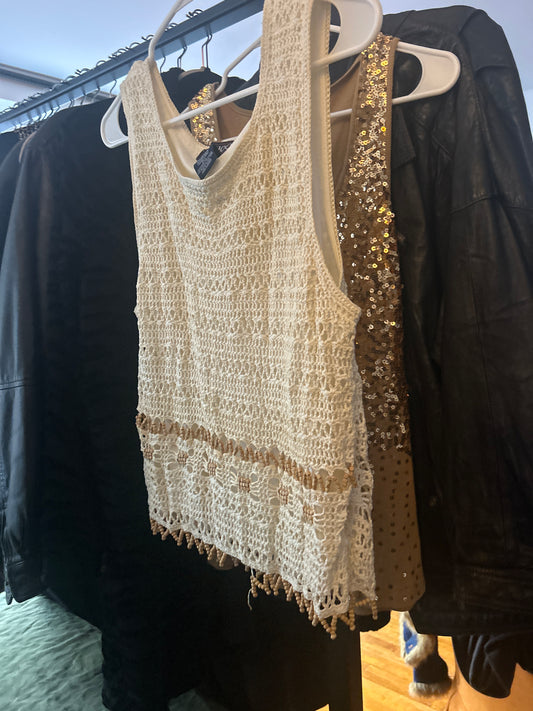 Crochet Beaded tank AS IS