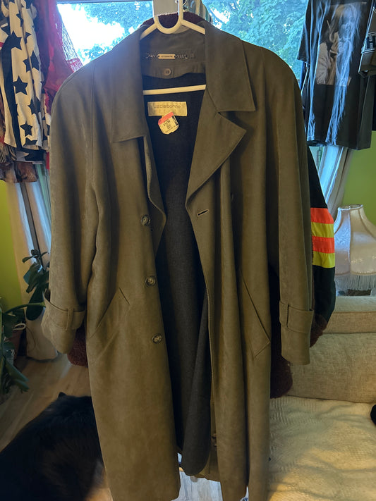 Liz Claiborne dark green trench coat