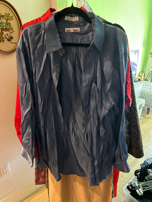 Domani blue button up