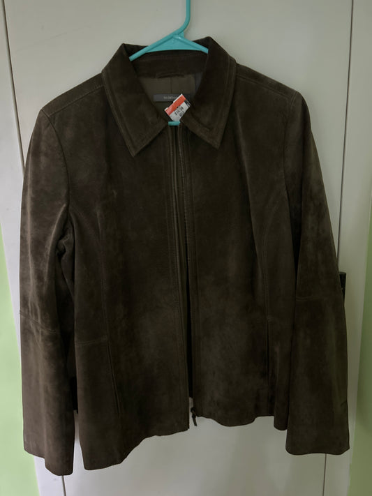Brown suede zip jacket