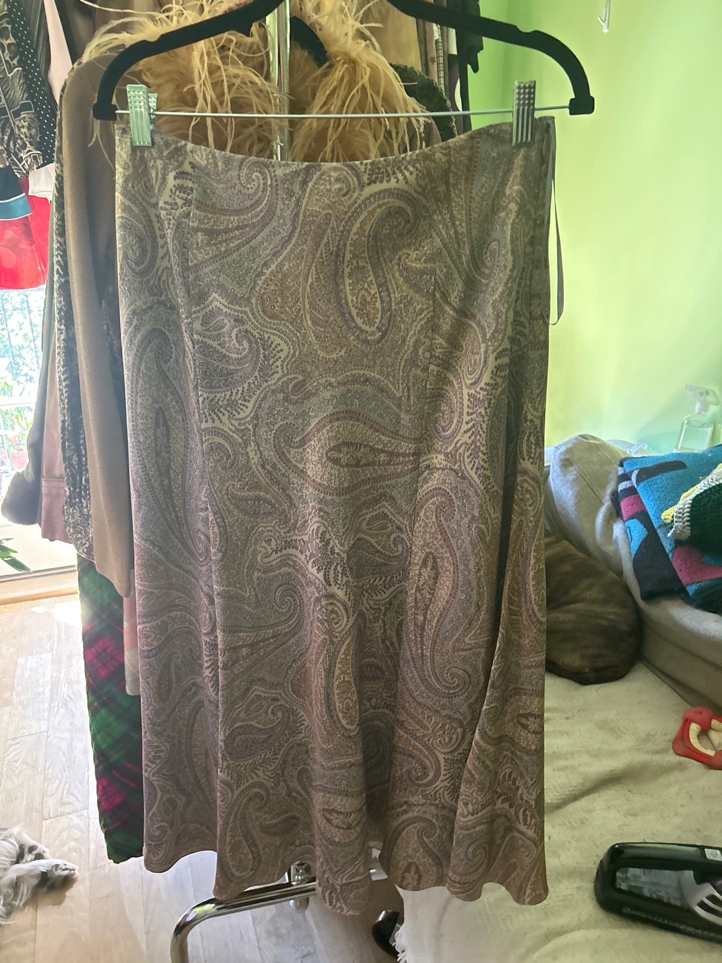 Silk paisley skirt