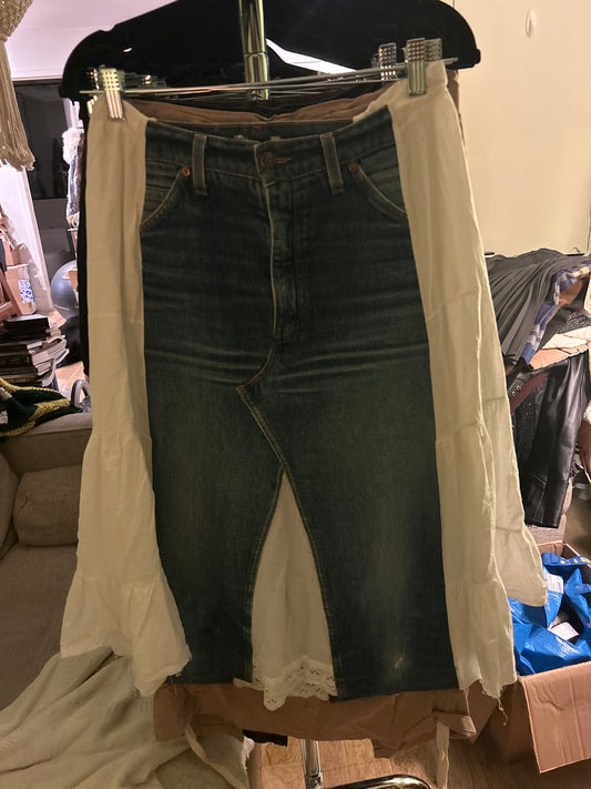 Y2K Denim/cotton upcycled skirt 01502G