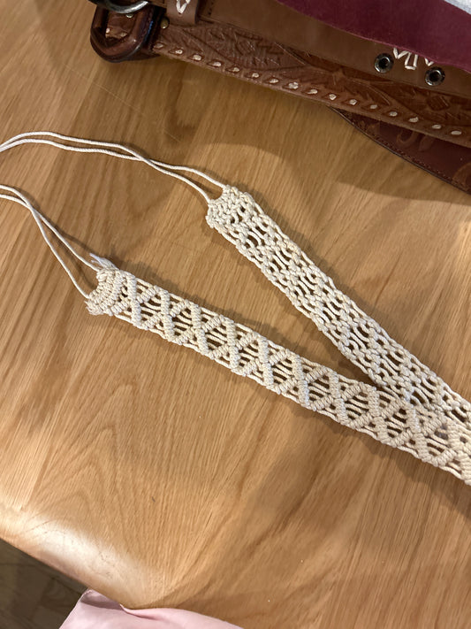 White crochet belt