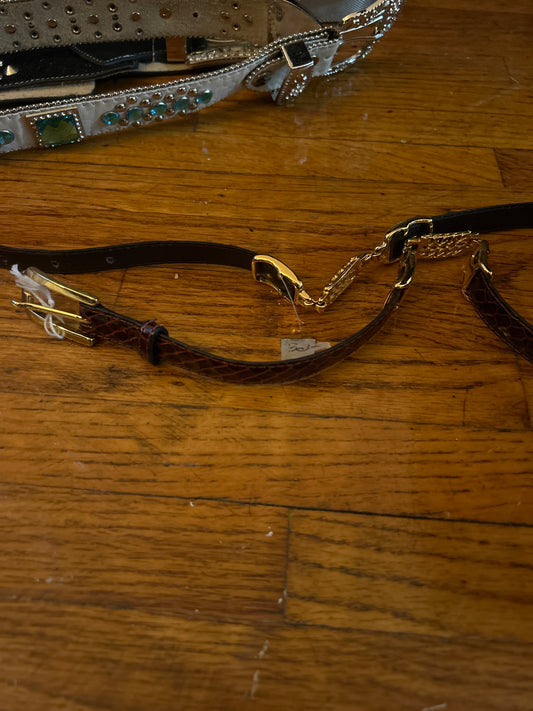 JM brown snakeskin belt 148