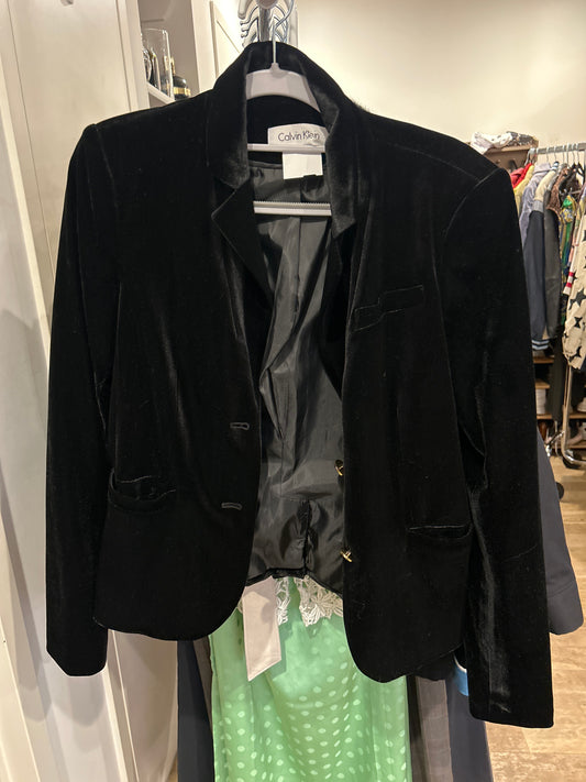 Calvin Klein black velvet blazer