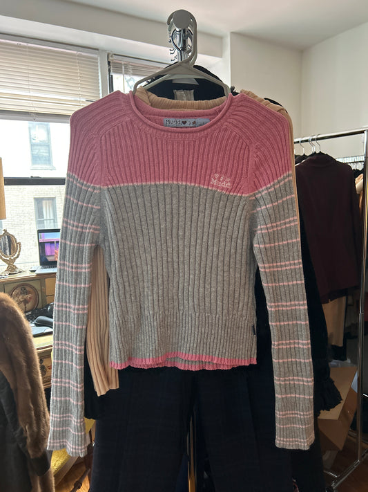 Mudd pink and grey sweater
