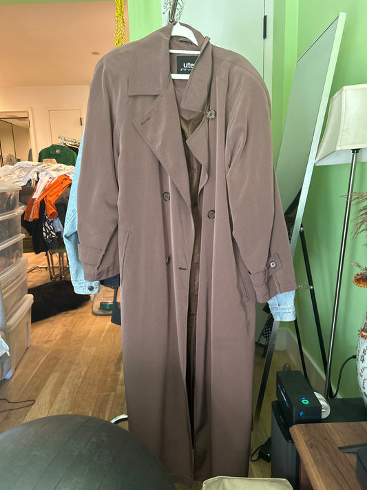 Brown trench coat